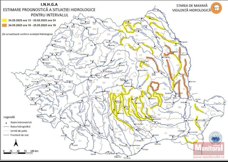Cod galben de inundaţii în judeţ. Ce zone sunt vizate