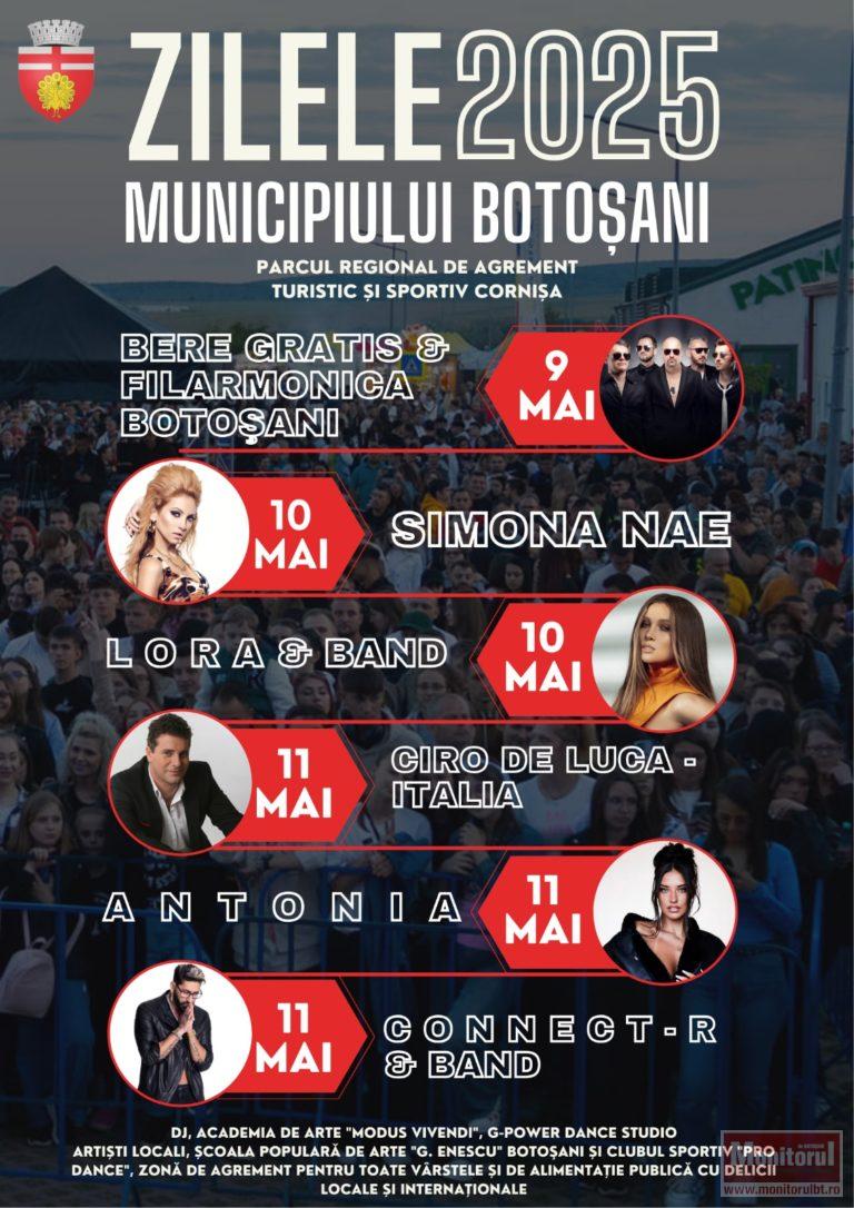 Program stabilit pentru Zilele Municipiului. Ce artiști vor urca pe scenă