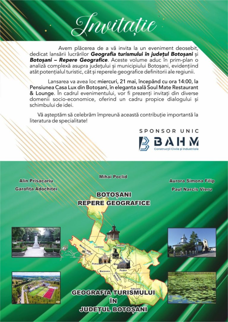 Geografia prinde glas la Botoșani. Două volume care spun povestea judeţului, lansate la ceas aniversar