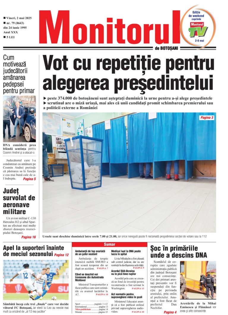 Vineri, 2 mai 2025