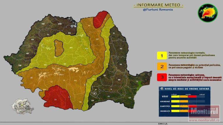 Alertă de furtună. Trei coduri diferite vizează judeţul Botoşani