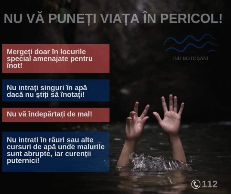 O clipă de neatenție poate fi fatală -cum să te ferești de tragedii la scăldat. Campanie de conștientizare demarată de ISU