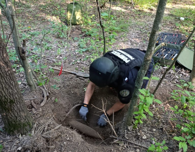 Pericol ascuns în pădurea Rediu. Proiectil exploziv descoperit cu detectorul de metale