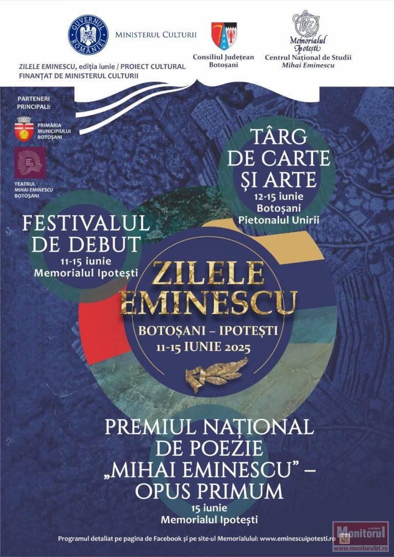 Program anunţat pentru Zilele Eminescu. Ce evenimente vor avea loc