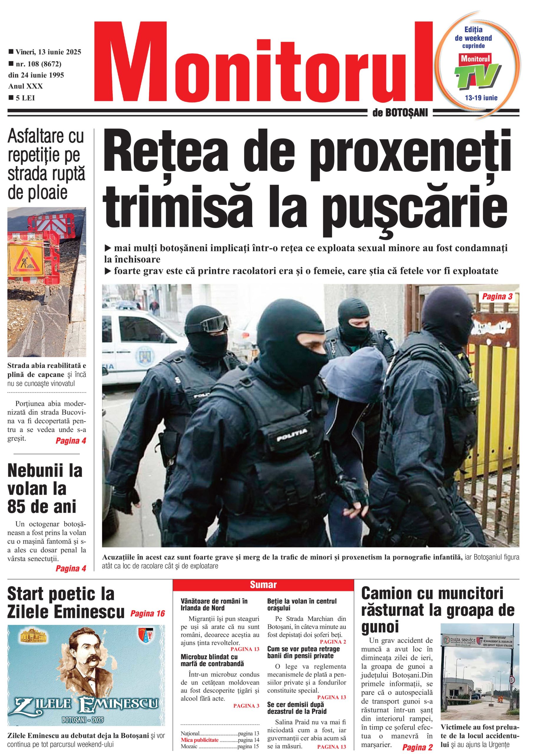 Vineri, 13 iunie 2025 - Monitorul de Botoșani