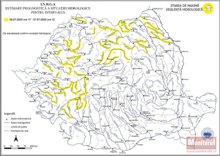 Avertizare de inundații pe un important râu din județ
