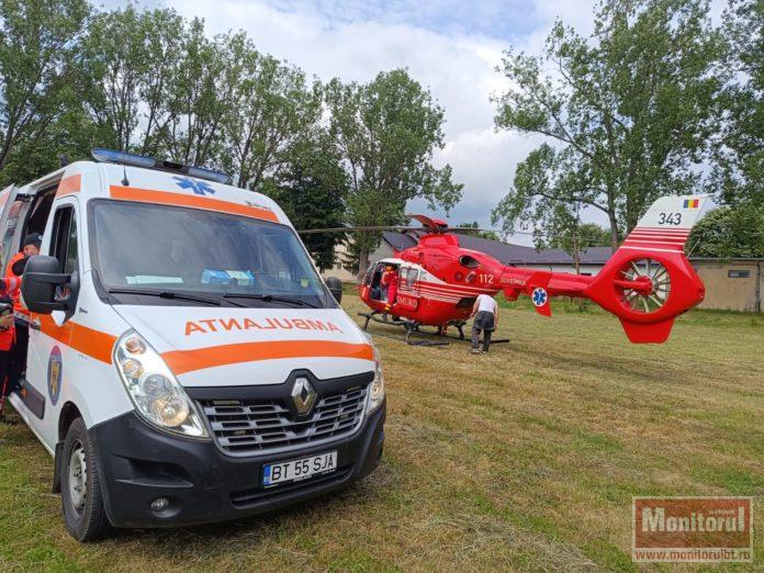 Elicopter SMURD chemat pentru o pacientă în stare critică (VIDEO)