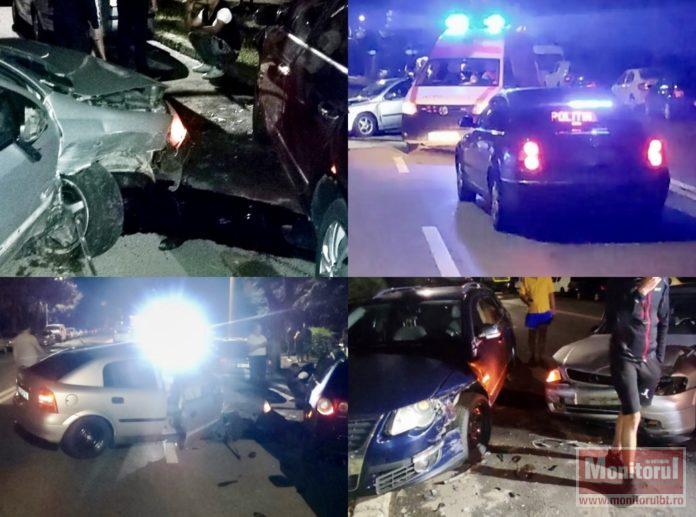 Mașini făcute praf de un tânăr aproape de comă alcoolică (VIDEO)