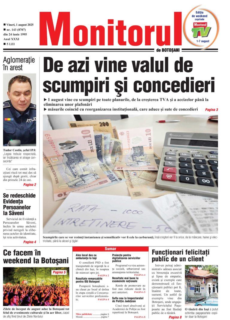 Vineri, 1 august 2025
