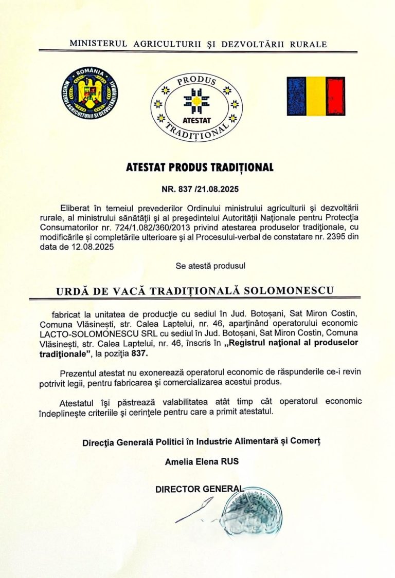 Un nou produs tradițional îmbogățește patrimoniul gastronomic al Botoșanilor