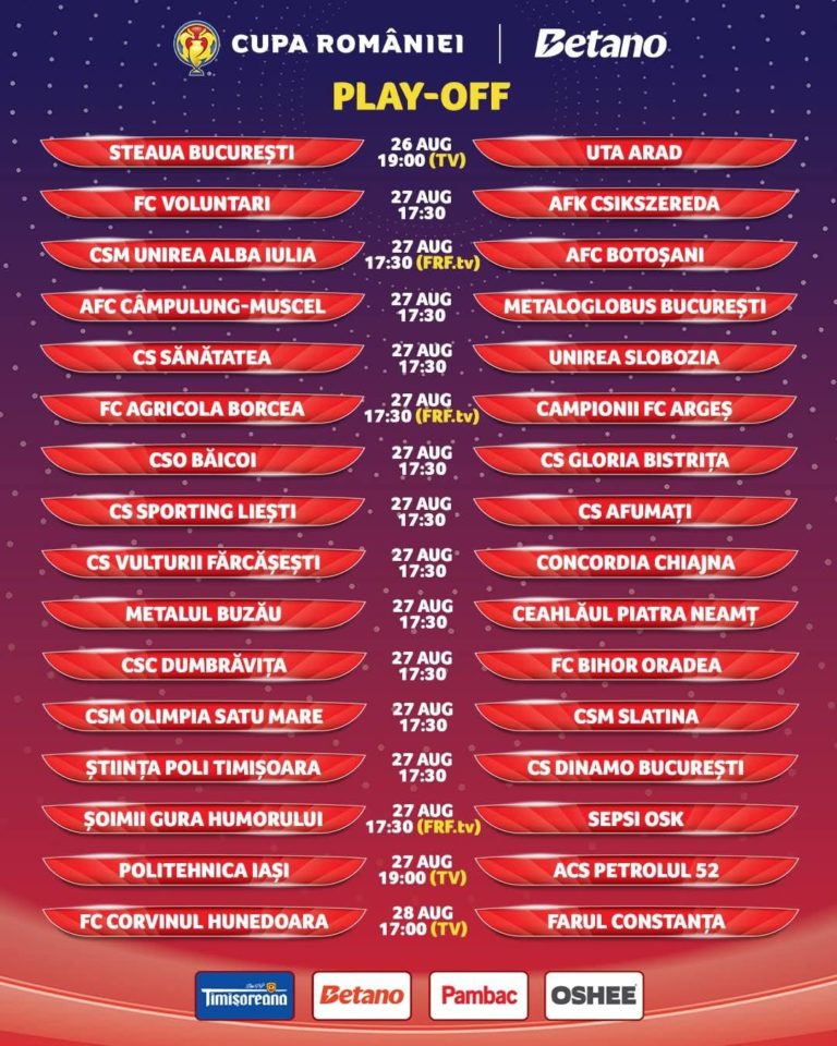 Start în play-off-ul Cupei României