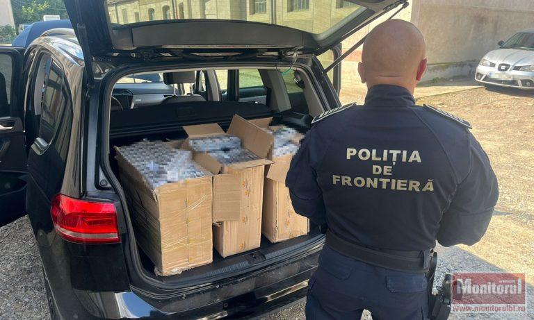 Captură uriașă a Poliției de Frontieră. Bărbat lăsat fără mașină și zeci de mii de țigări