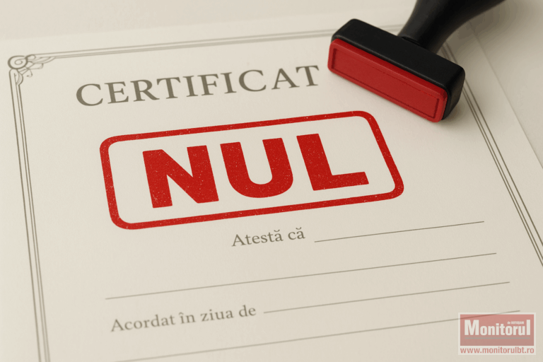 Anunț pierdere certificat