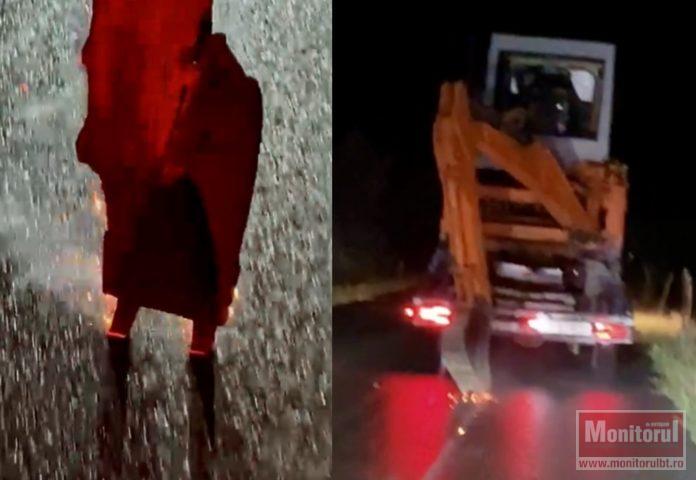 Asfalt “arat” cu un excavator (VIDEO)