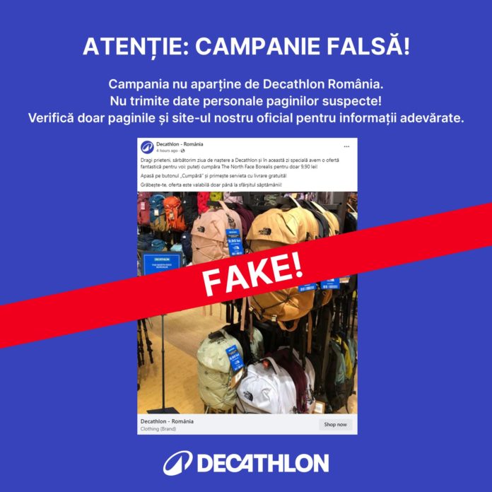 Rucsacuri The North Face la preț incredibil de mic printr-o ofertă Decathlon falsă