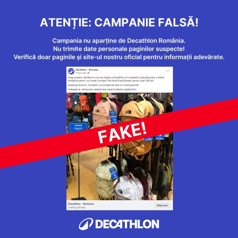 Țeapă cu rucsace de la Decathlon
