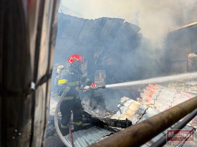 Alertă în marginea orașului! Incendiu puternic într-o gospodărie (VIDEO)