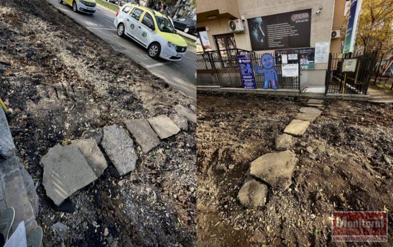 Pacienți nevoiți să treacă prin noroi ca să ajungă la tratament. Centru medical, blocat de lucrările din oraș