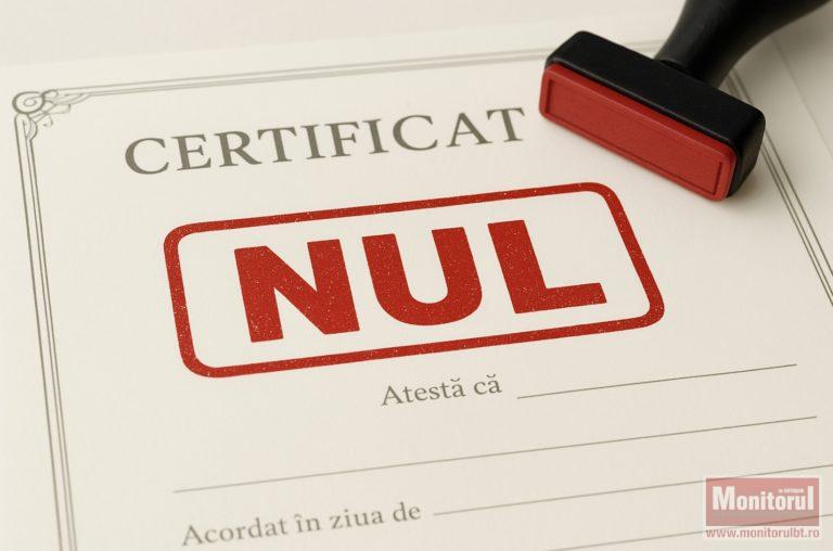 Anunț pierdere certificat
