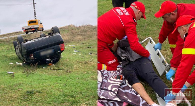 Accident grav în judeţ. Tânăr de 22 de ani, aruncat prin parbriz (VIDEO)
