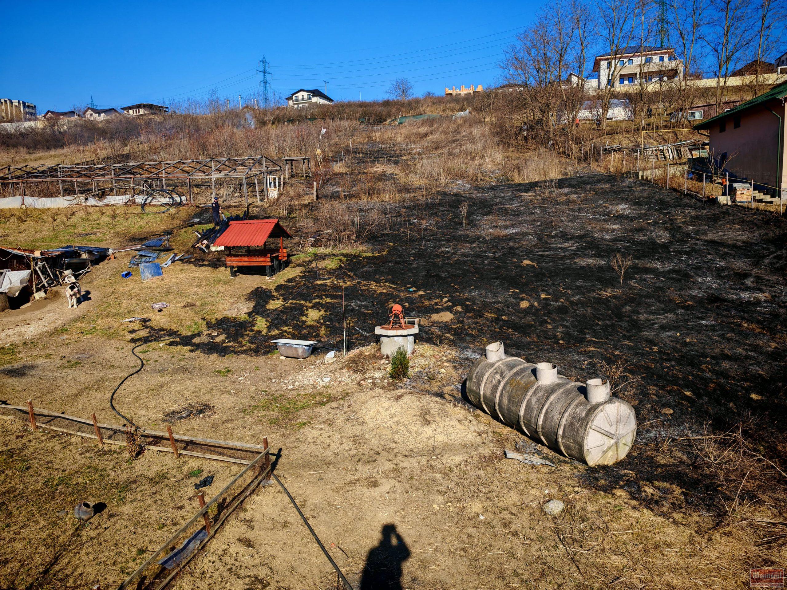 Bărbat rănit de un incendiu de vegetatie. Sfaturi de la pompieri (VIDEO)