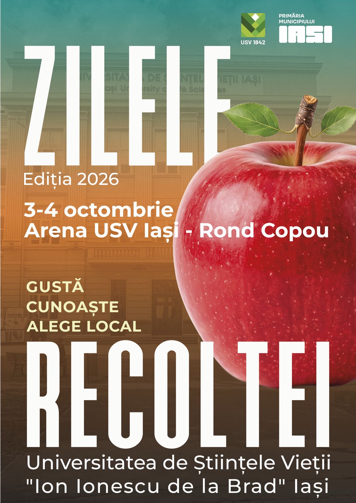USV Iași organizează Zilele Recoltei, pe 3 și 4 octombrie 2026